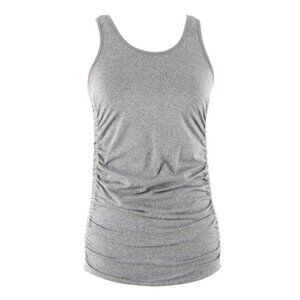 Isabel Maternity Sz S M Gray Nylon Blend Smocked Ruched Sides Top